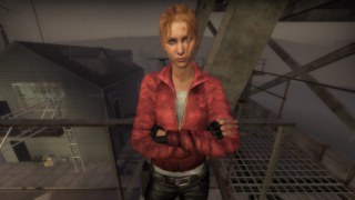 Red Denim And Leather Zoey Body With Gloves