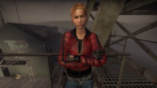 Red Leather Coat with Driving Glove