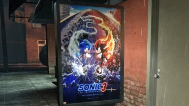 Sonic the Hedgehog 3 movie Bus stop poster
