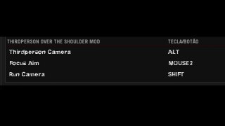 Thirdperson Over the Shoulder Mod MENU OPTIONS