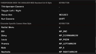 Thirdperson Over the Shoulder Mod Resident Evil 6 Style MENU OPTIONS