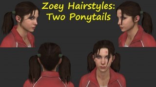 Zoey Hair: Two Ponytails (Pigtails)