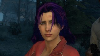 Zoey with her hair down - Purple