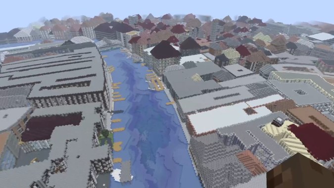 Grand Canal and Rialto Bridge, Venice, Italy — Minecraft Java World