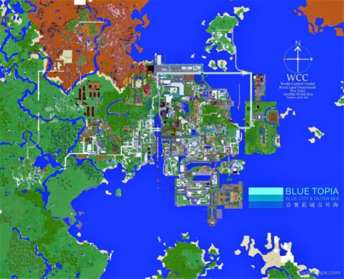 Blue Topia City (Minecraft) GameMaps